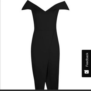 Off the shoulder wrap midi dress